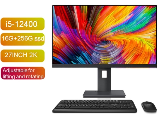 27 polegadas Intel I5-12400 CPU 16G + 256G SSD All In One PCs com Win7/8/10/11